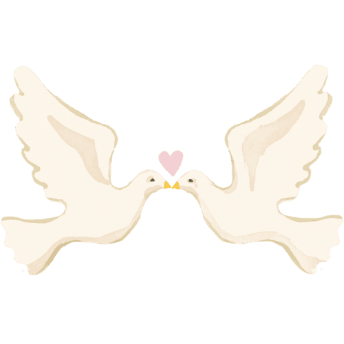 Two doves with a heart
